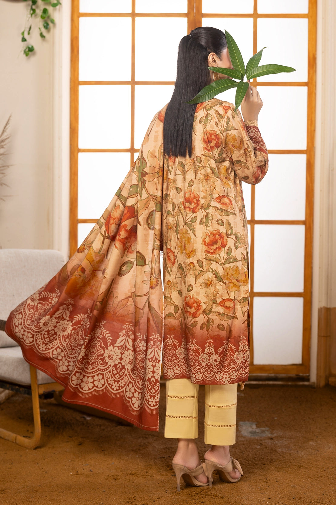 3 Piece - Digitally Printed Linen Slub - WD401