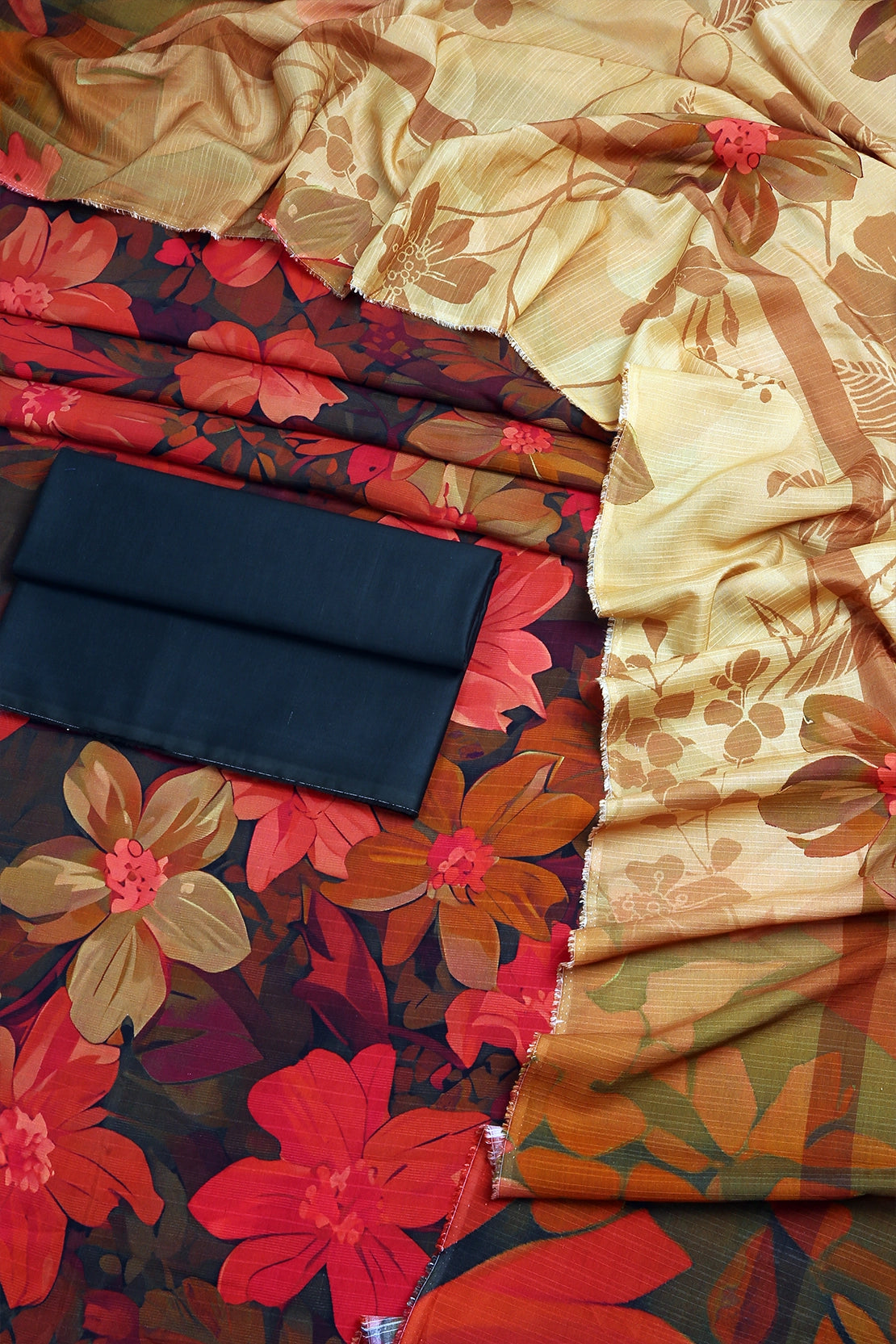3 Piece - Digitally Printed Doriya Viscose - WD310