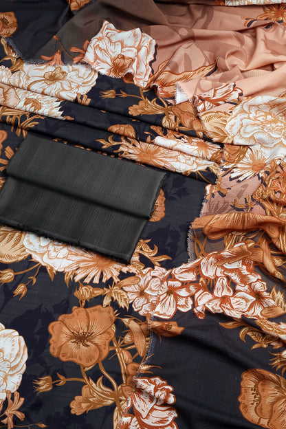 3 Piece - Digitally Printed Doriya Viscose - WD312