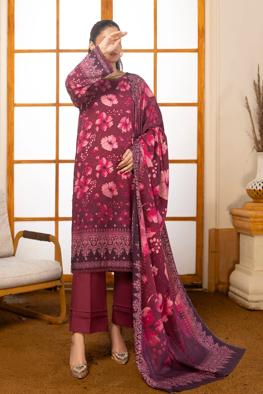 3 Piece - Digitally Printed Linen Slub - WD402