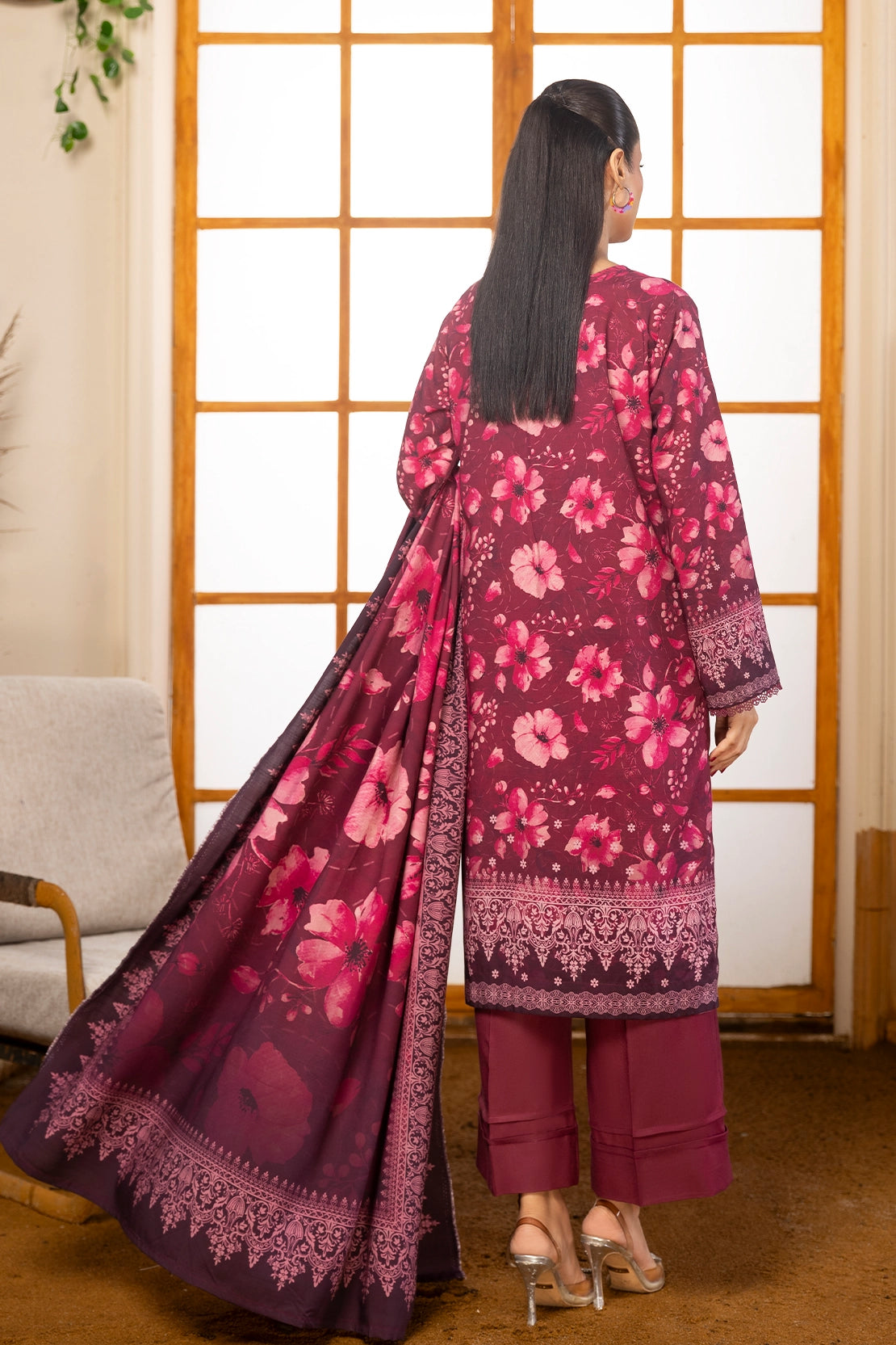 3 Piece - Digitally Printed Linen Slub - WD402