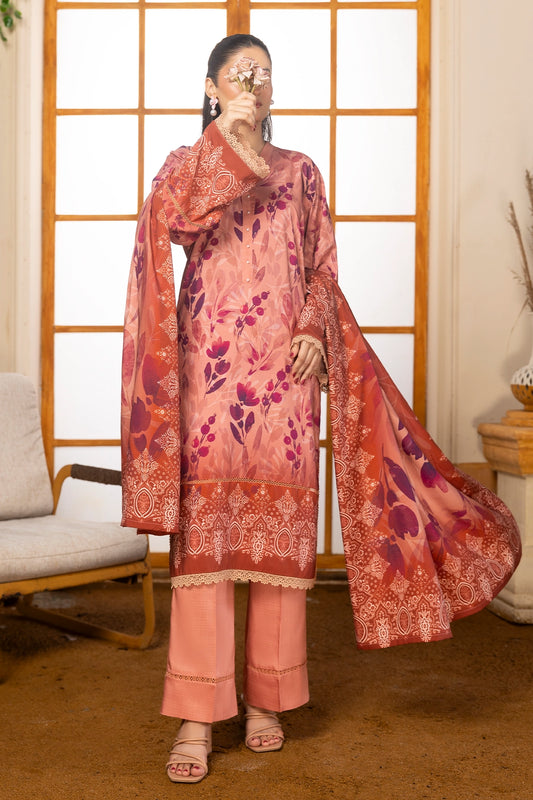 3 Piece - Digitally Printed Linen Slub - WD403