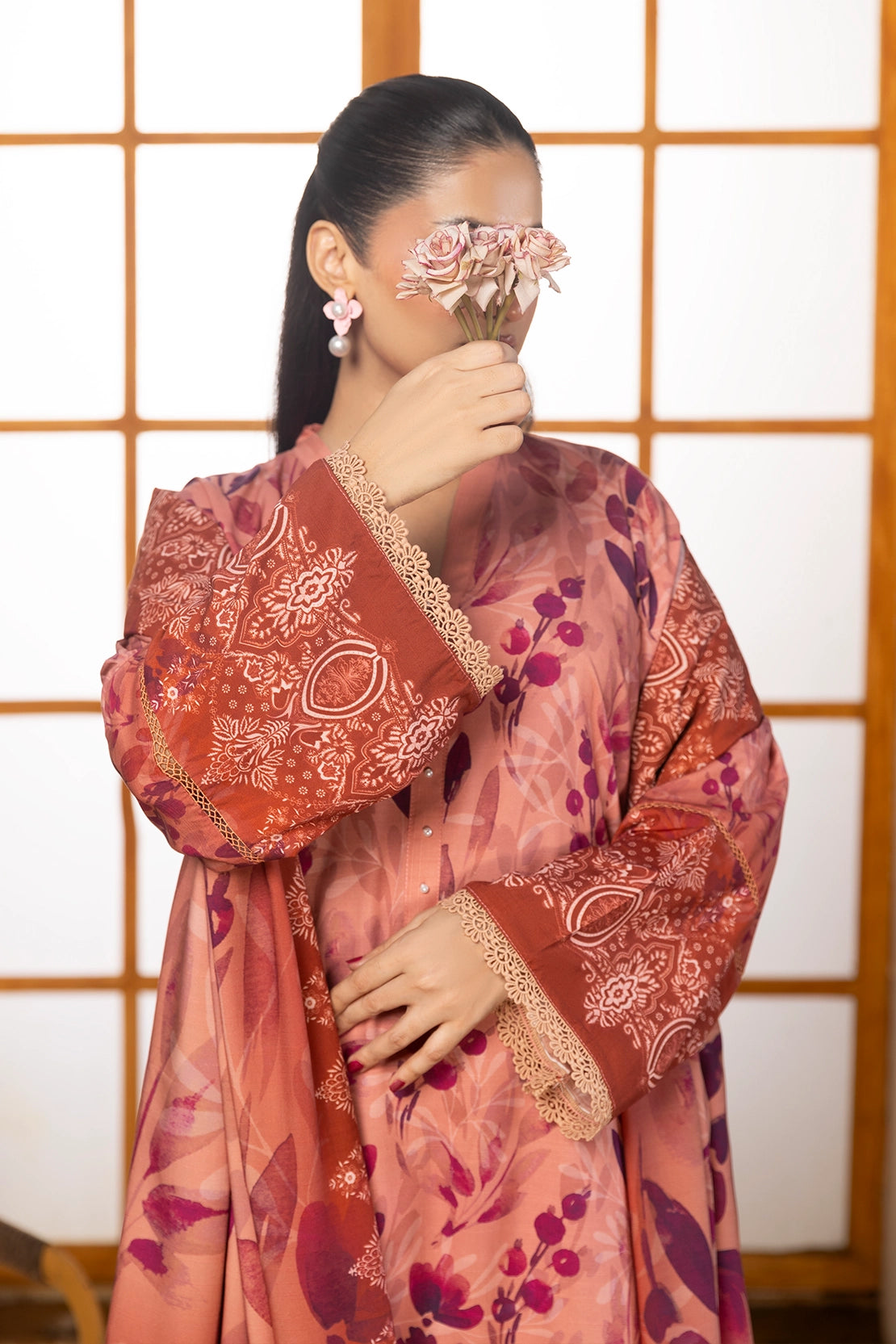 3 Piece - Digitally Printed Linen Slub - WD403