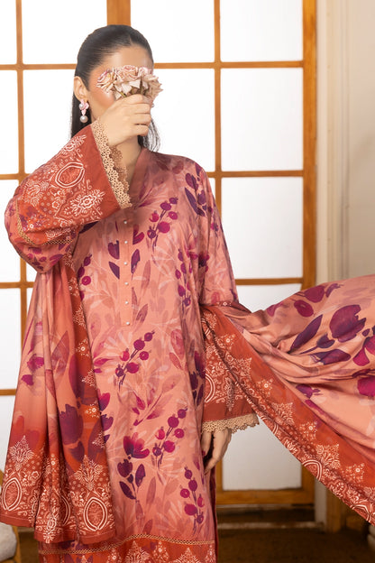 3 Piece - Digitally Printed Linen Slub - WD403