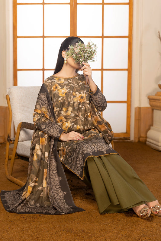 3 Piece - Digitally Printed Linen Slub - WD404