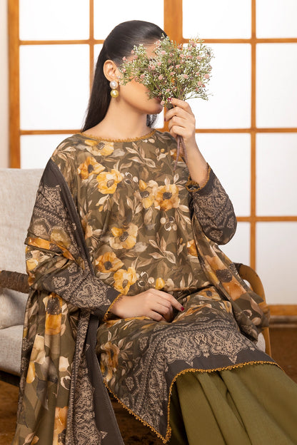 3 Piece - Digitally Printed Linen Slub - WD404