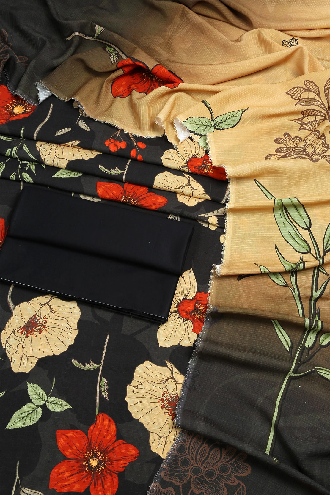 3 Piece - Digitally Printed Doriya Viscose - WD305