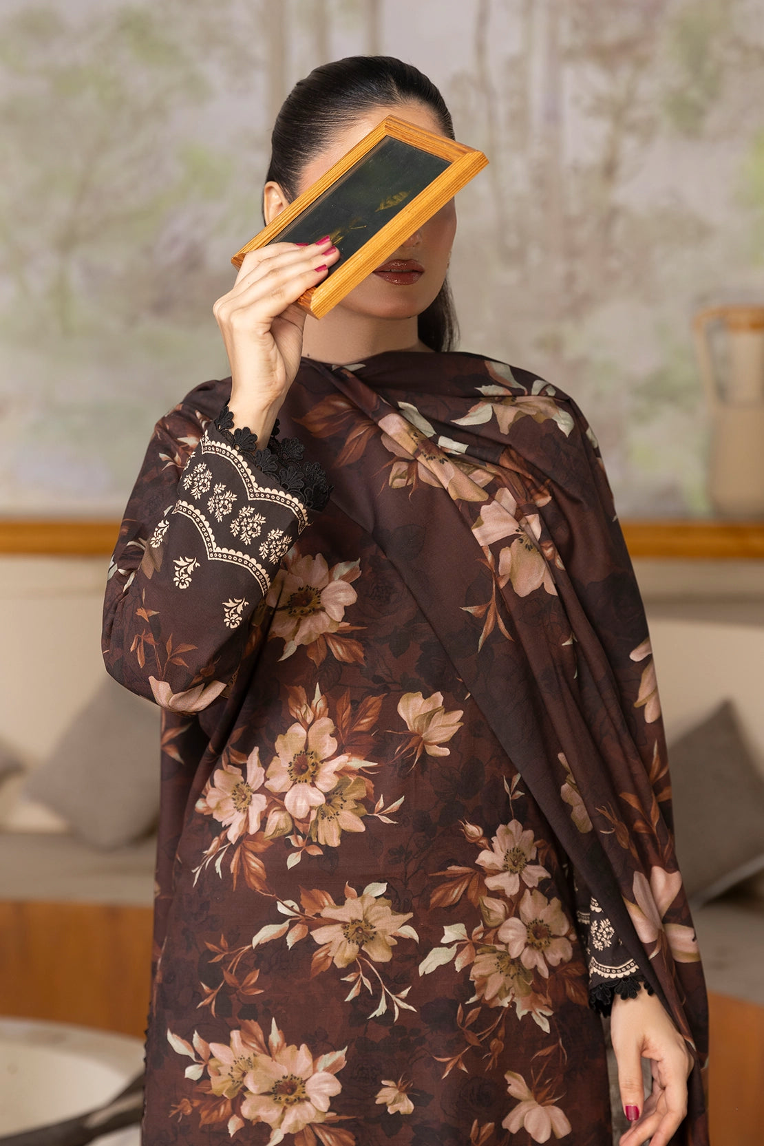 3 Piece - Digitally Printed Linen Slub - WD405