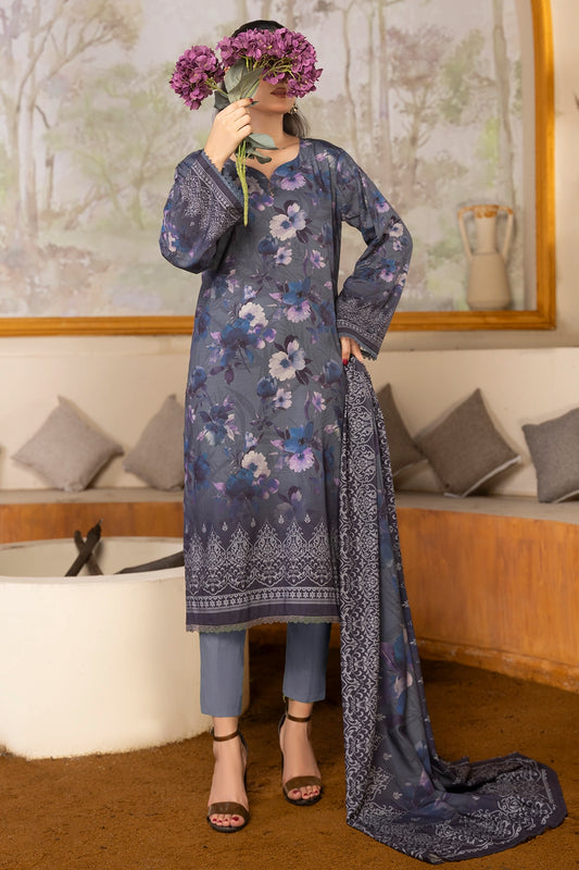 3 Piece - Digitally Printed Linen Slub - WD406