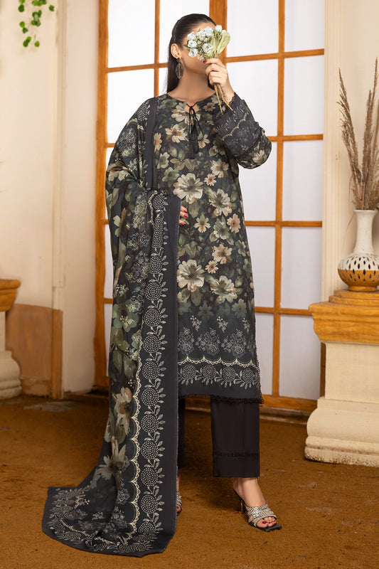 3 Piece - Digitally Printed Linen Slub - WD409