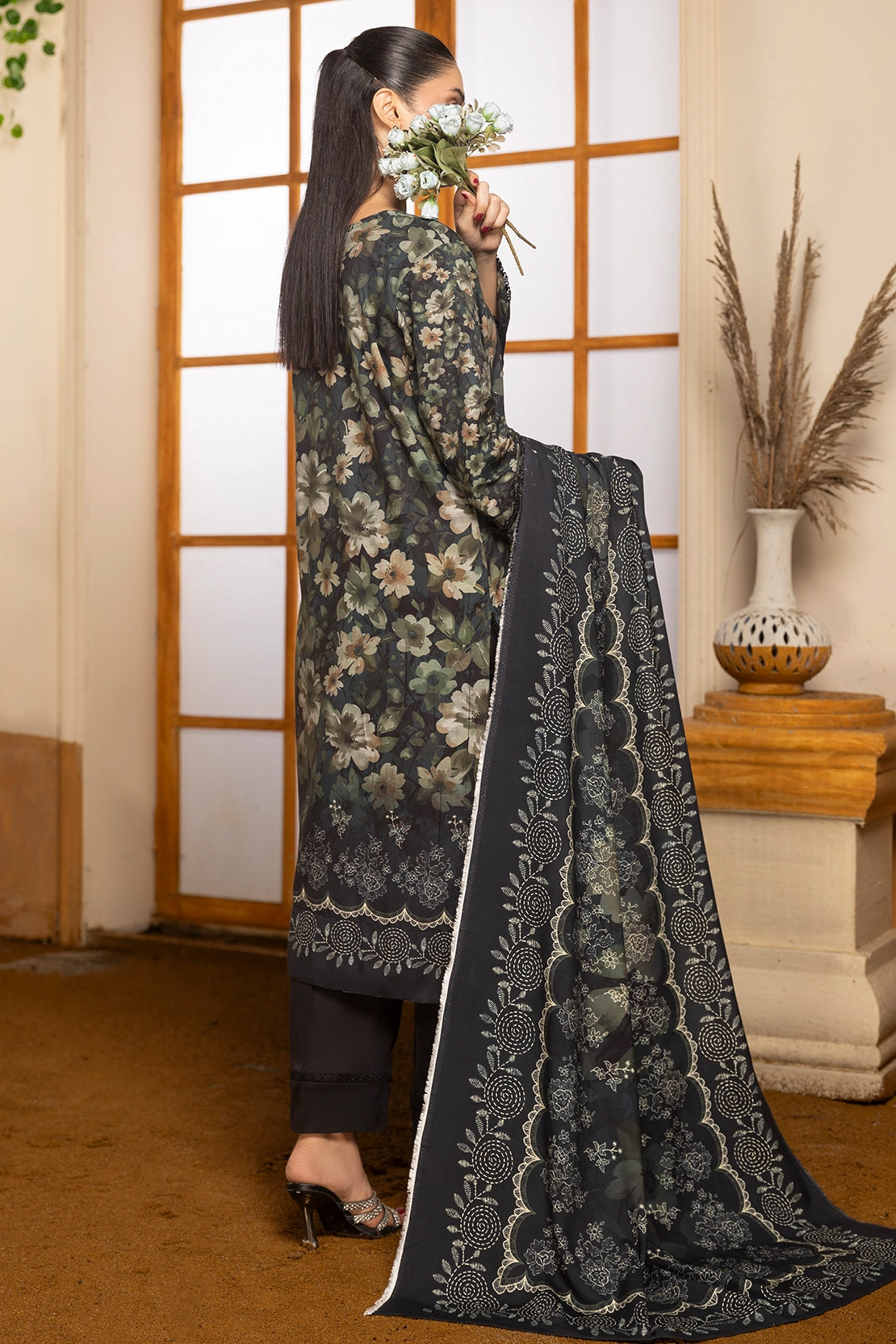 3 Piece - Digitally Printed Linen Slub - WD409