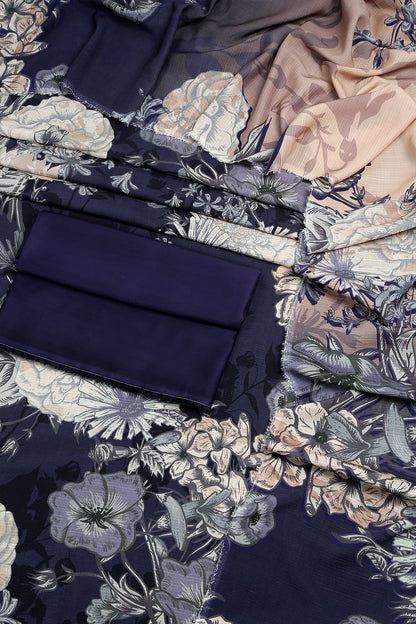 3 Piece - Digitally Printed Doriya Viscose - WD309