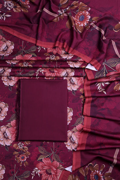 3 Piece - Digitally Printed Dhanak - WD109