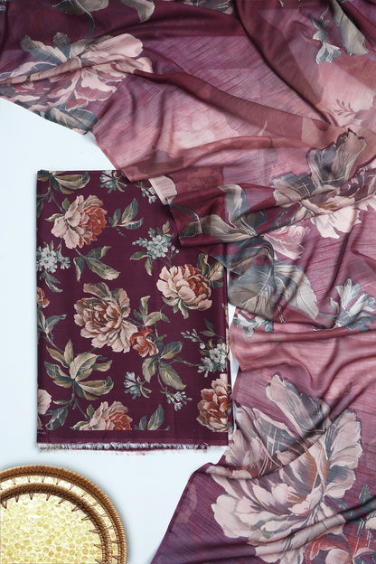 3 Piece - Digitally Printed Viscose - WD1007