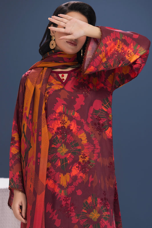 3 Piece - Embroidered Viscose - WD1104