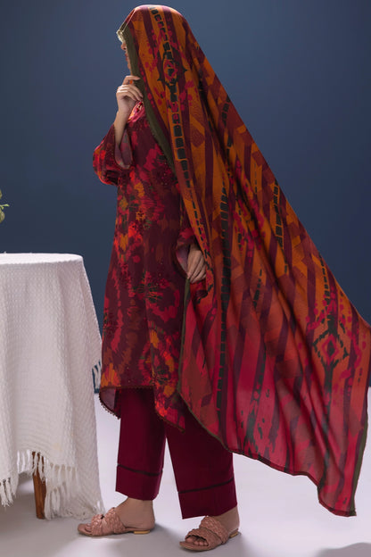 3 Piece - Embroidered Viscose - WD1104