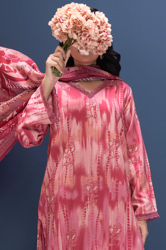 3 Piece - Embroidered Viscose - WD1107