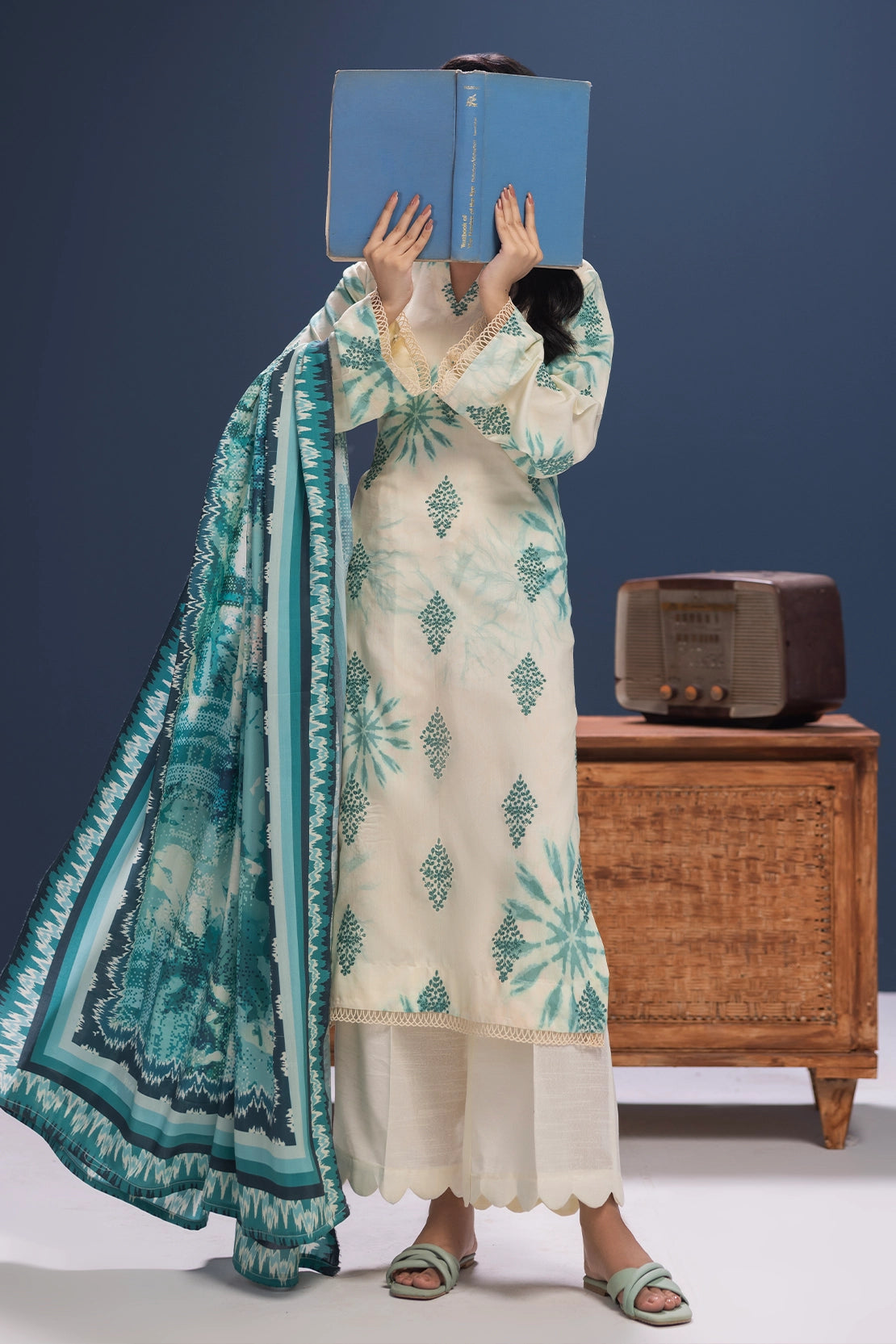 3 Piece - Embroidered Viscose - WD1108