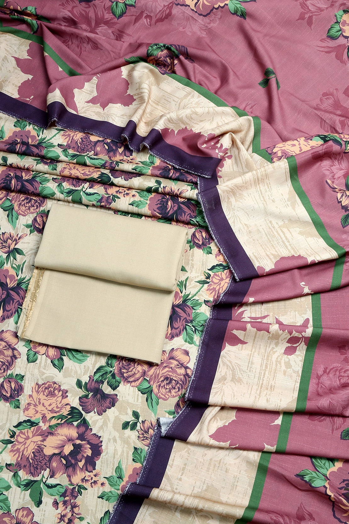 3 Piece - Digitally Printed Linen Slub - WD1203