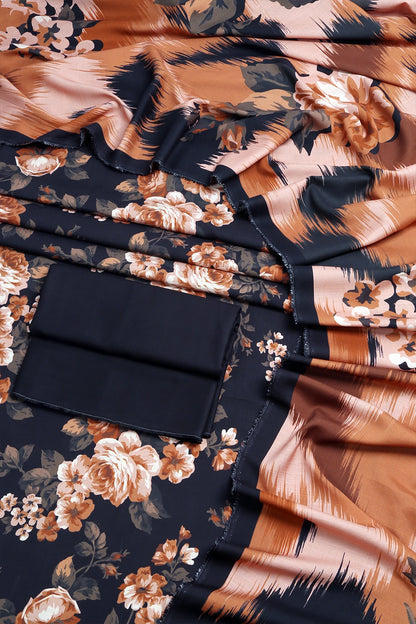 3 Piece - Digitally Printed Linen Slub - WD1204