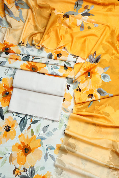 3 Piece - Digitally Printed Linen Slub - WD1206
