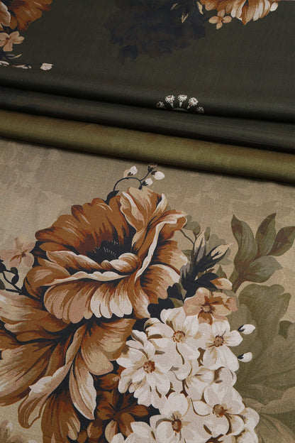 3 Piece - Embroidered Doriya Linen - WD1611