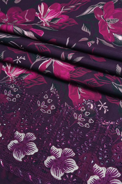 3 Piece - Embroidered Doriya Linen - WD1601