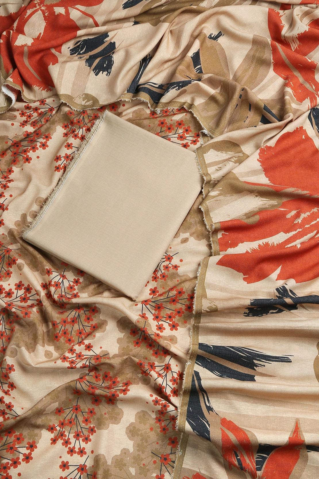 3 Piece - Digitally Printed Silk Karandi - WD1710