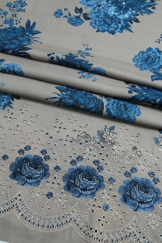 3 Piece - Embroidered Doriya Linen - WD1602