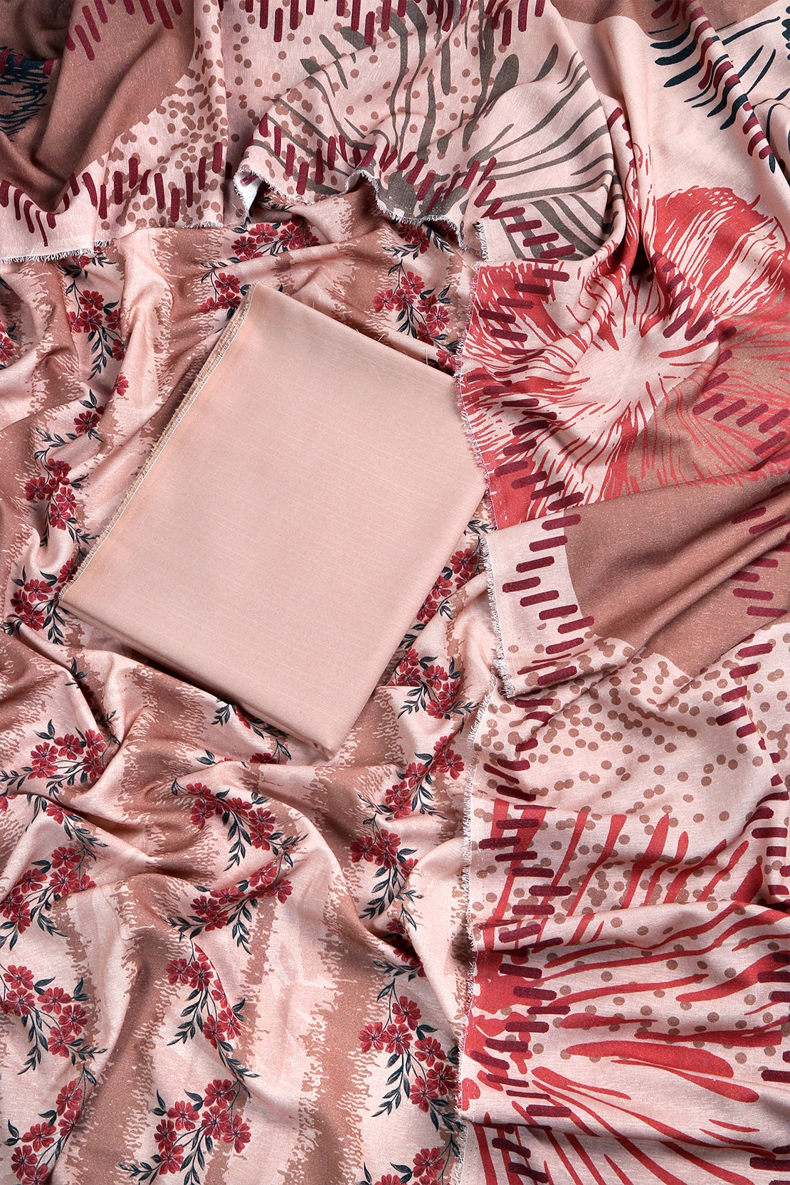 3 Piece - Digitally Printed Silk Karandi - WD1704