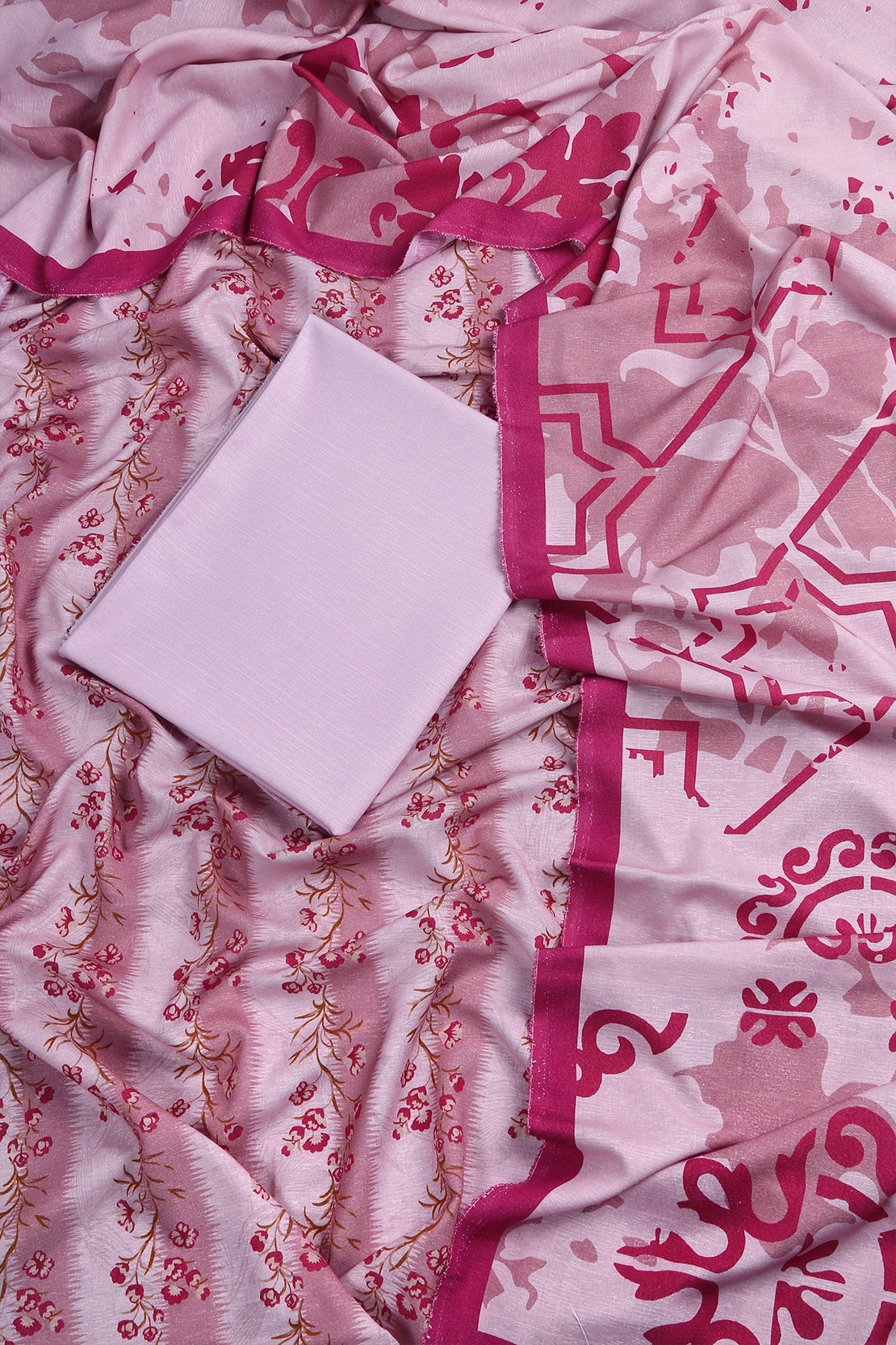 3 Piece - Digitally Printed Silk Karandi - WD1708