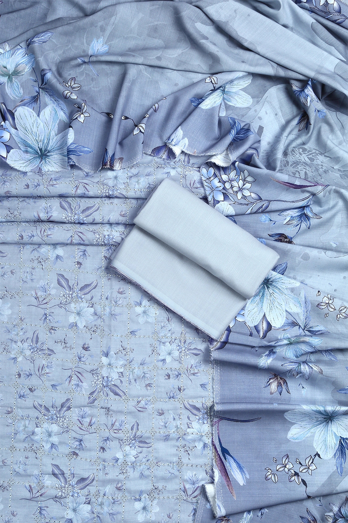 3 Piece - Embroidered Linen Slub - WD1801