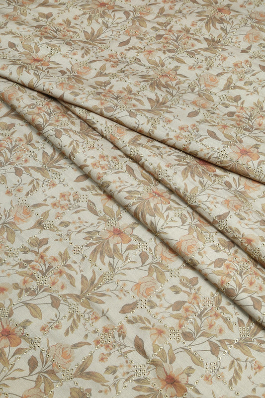 3 Piece - Embroidered Linen Slub - WD1810