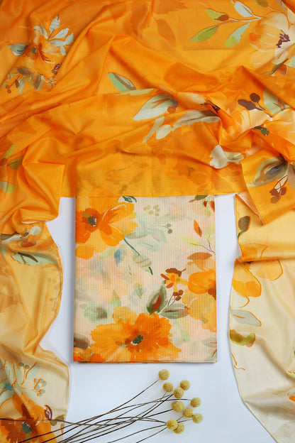 3 Piece - Digitally Printed Doriya Lawn - D1815