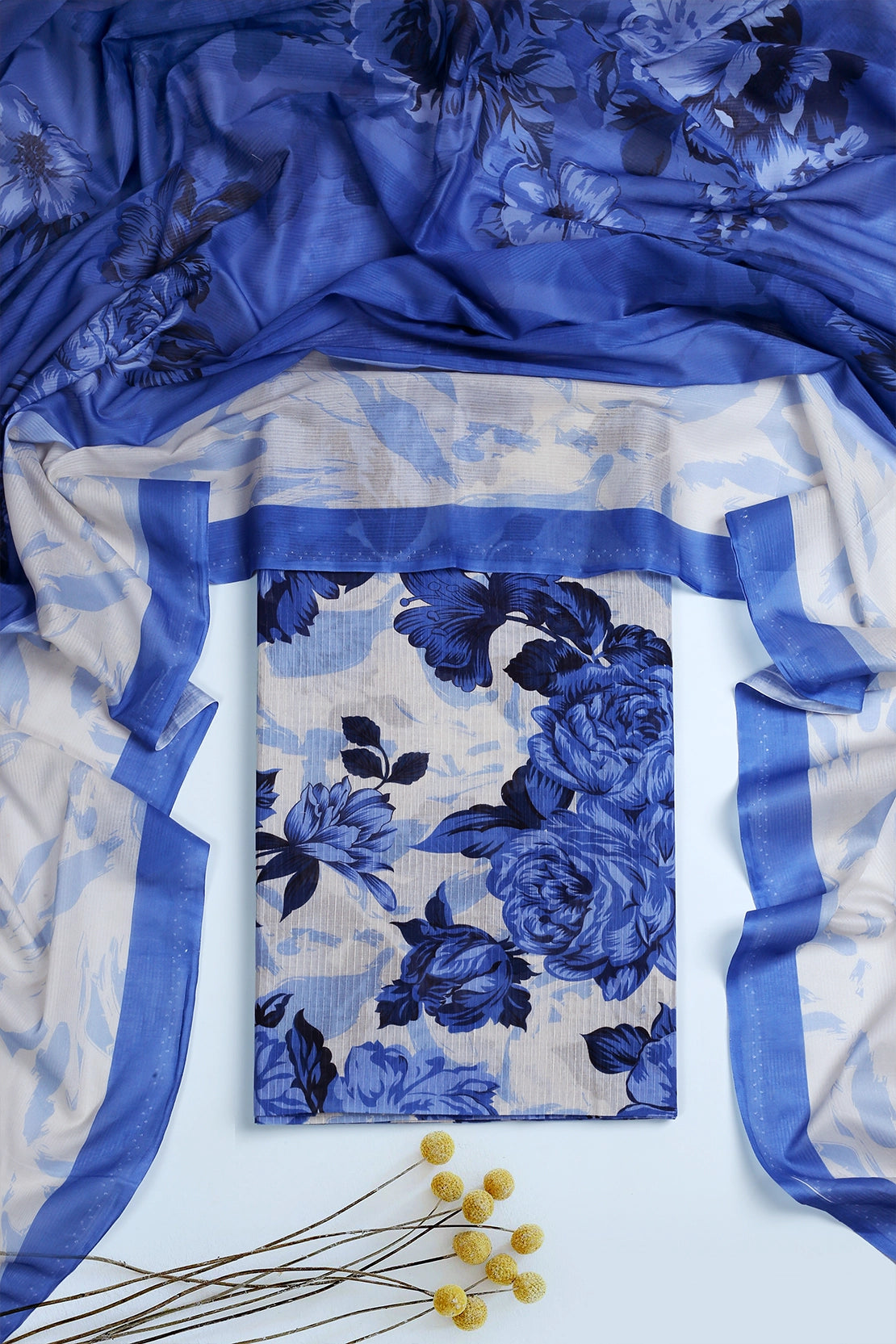3 Piece - Digitally Printed Doriya Lawn - D1816