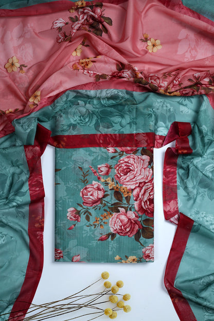 3 Piece - Digitally Printed Doriya Lawn - D1817