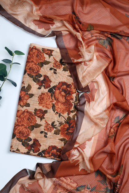 3 Piece - Digitally Printed Doriya Lawn - D1806