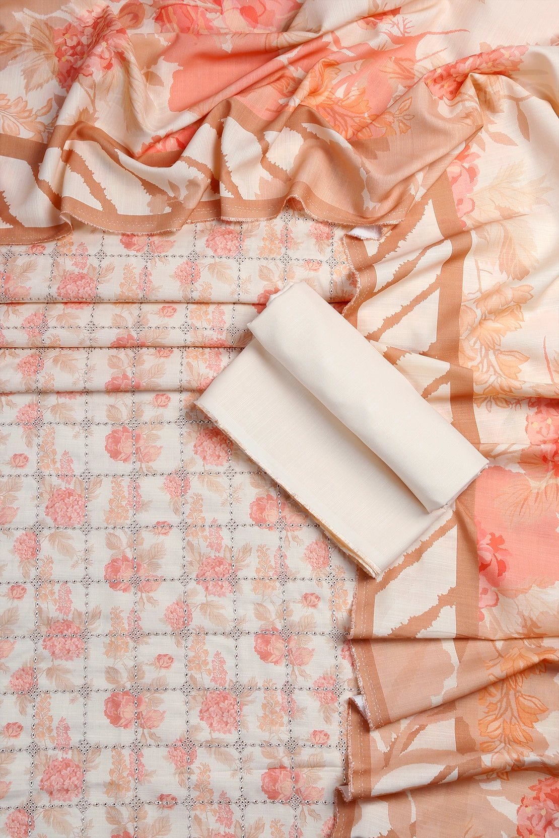 3 Piece - Embroidered Linen Slub - WD1805