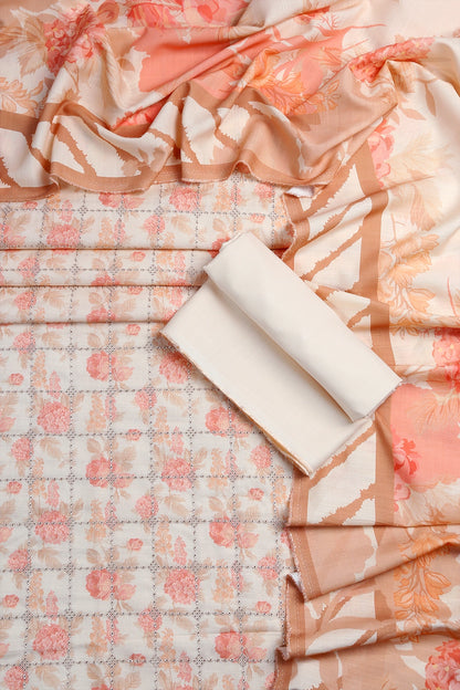 3 Piece - Embroidered Linen Slub - WD1805