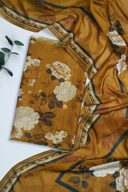 3 Piece - Digitally Printed Doriya Lawn - D1810
