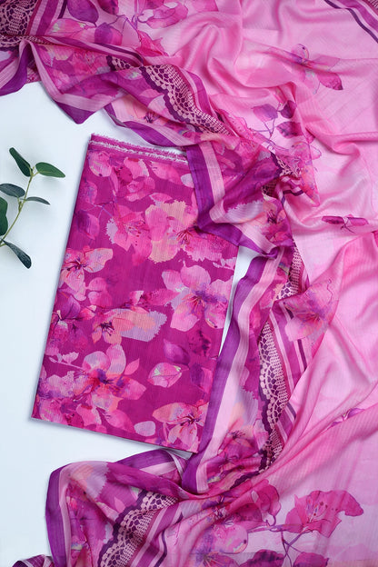 3 Piece - Digitally Printed Doriya Lawn - D1811