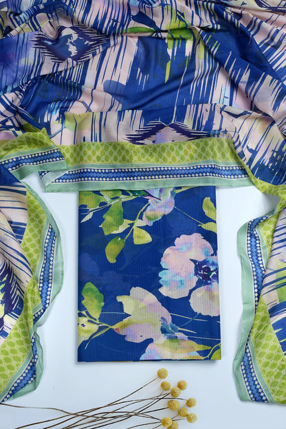 3 Piece - Digitally Printed Doriya Lawn - D1812