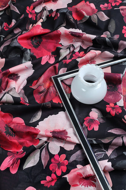 2 Piece - Digitally Printed Slub Lawn - F2 - D2309