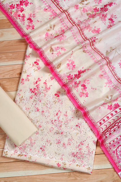 3 Piece - Embroidered Lawn - F60 - D3607