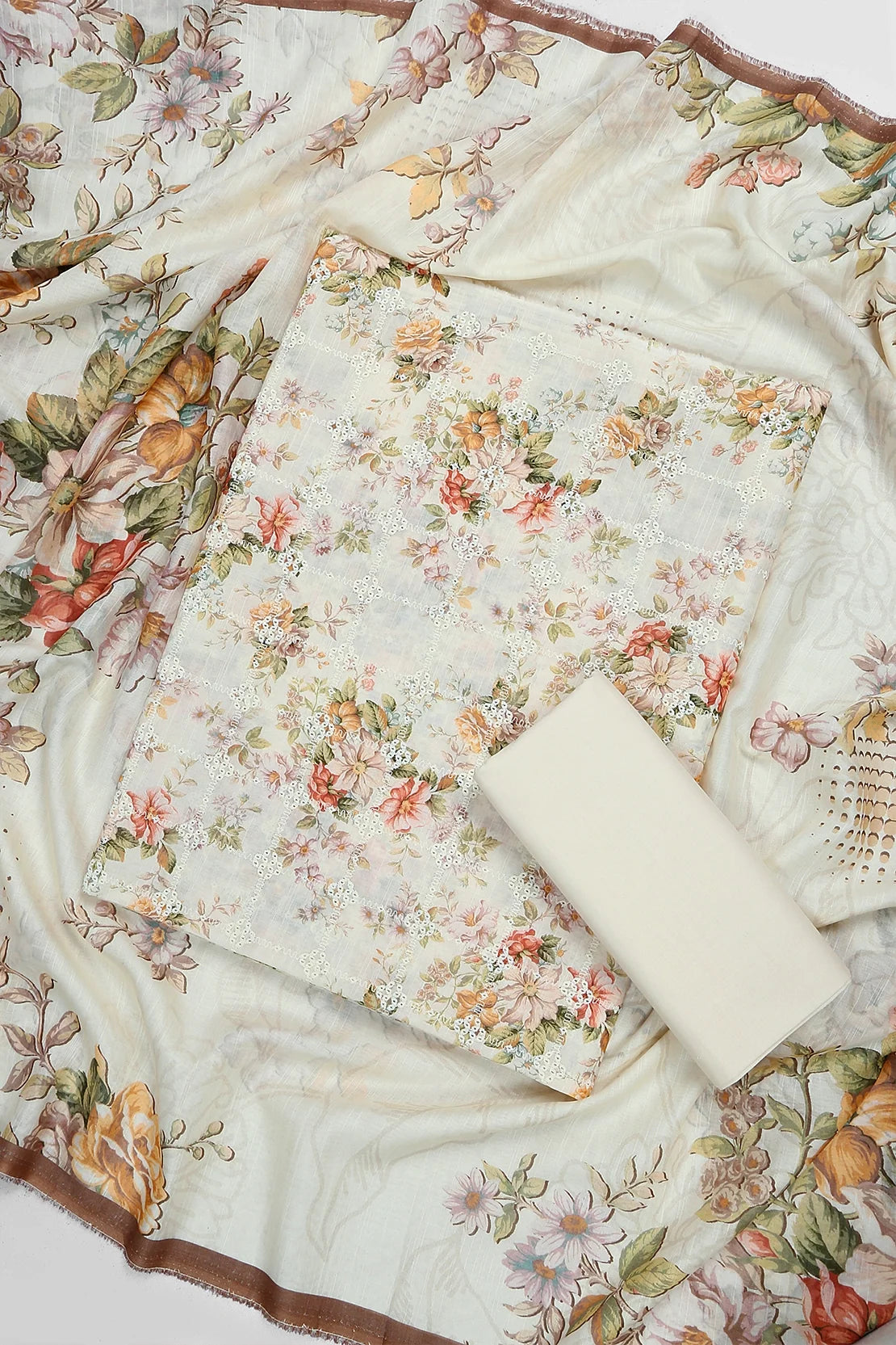 3 Piece - Embroidered Lawn - F63 - D4104
