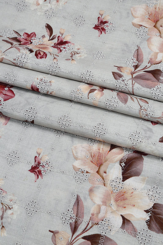 3 Piece - Embroidered Lawn - F63 - D4107