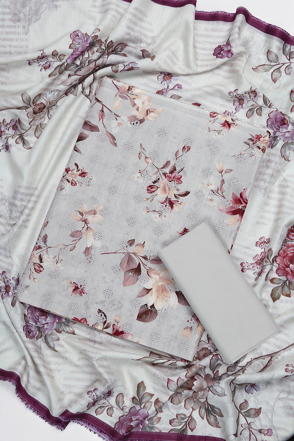 3 Piece - Embroidered Lawn - F63 - D4107