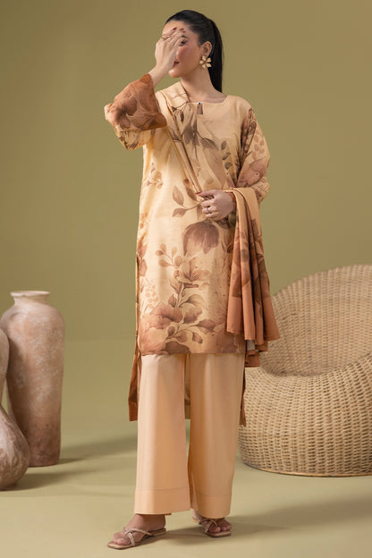 3 Piece - Digitally Printed Silk Karandi - WD810