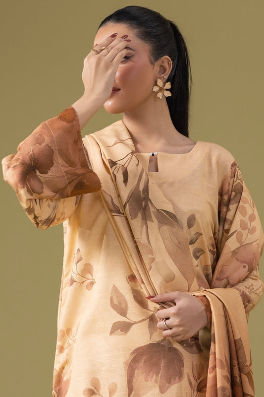 3 Piece - Digitally Printed Silk Karandi - WD810