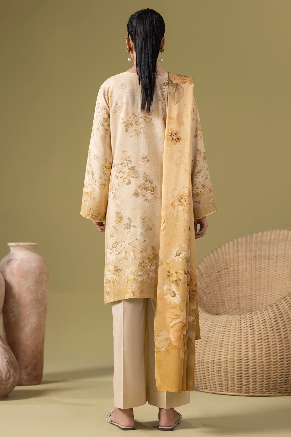 3 Piece - Digitally Printed Silk Karandi - WD811